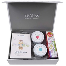 Mindfulness Gift Box for Girls - Calm Kid - Mindful Cards, Scented Play Dough, and Flower Coloring Roll