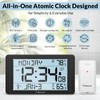 Geevon Atomic Clock with Indoor Outdoor Temperature–10.8'' Self-Setting Digital Wall