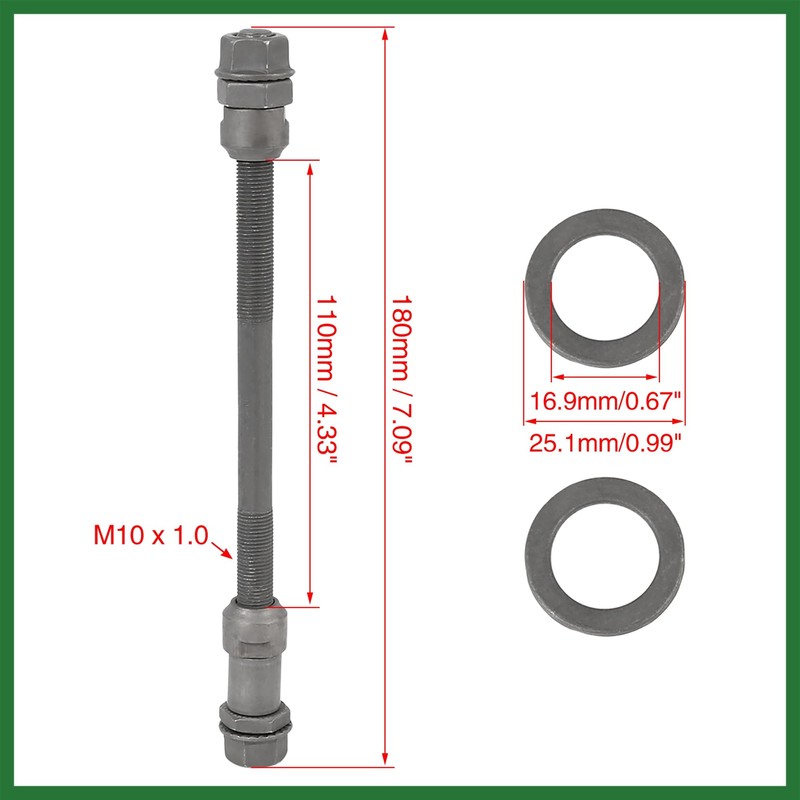Motoforti 1 Pcs 9.5mm Wheel Hub Axle Rear Axle Solid