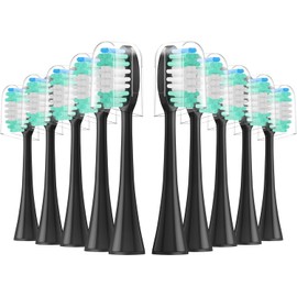 Harobey Replacement Toothbrush Heads 20 Pack Compatible with AquaSonic Black Series, Vibe Series, and Duo Series Pro Electric Toothbrush, Black