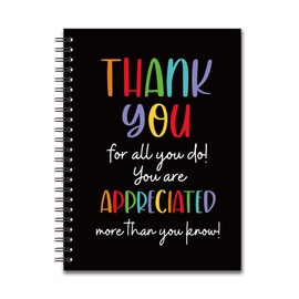 YAZMEEN Thank You Blank Spiral Notebook（160 Pages） Thank You for All You Do Hardcover Sketchbook Encouragement Notebook Journal Funny Appreciation Gift for Employee Coworker Teacher Team Member Boss