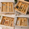 BOY MCOWBOY Bamboo Kitchen Drawer Organizer for Utensils, Set of