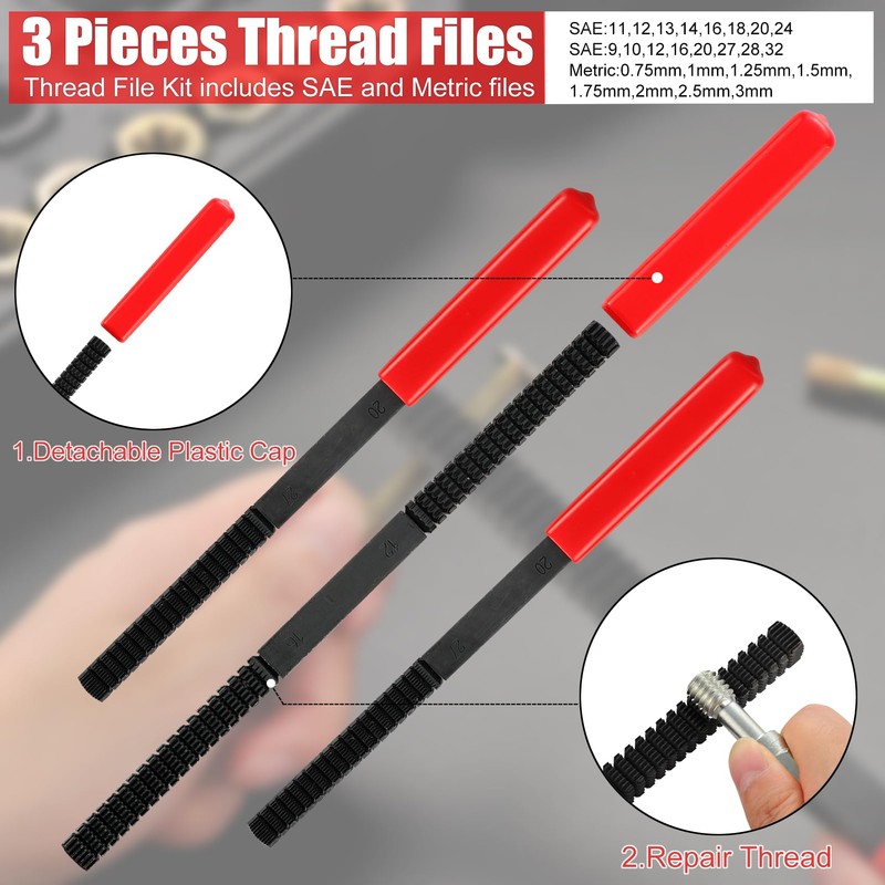 MAXMAN 61Pcs Thread Chaser Set, Thread Restorer Kit & Rethread