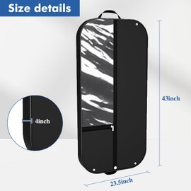 HomeVoyage 43-Inch 300D Oxford Garment Bag for Travel, Hanging Clothes Suit Bags for Men and Women, Waterproof Large Black suit cover with Handles and Zipper garment cover with pockets