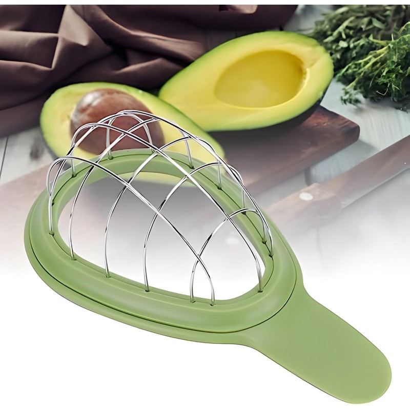 Stainless Steel and Plastic Avocado Cuber - Effortless Slicing with