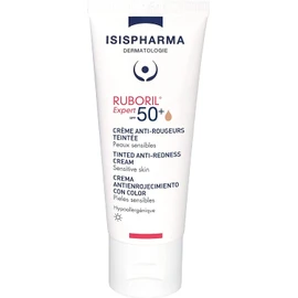 Isispharma Ruboril Expert SPF 50+ Tinted Cream Against Redness Universal Colour Soothes and Protects Skin from UV Rays Dermatologically Tested Made in Our Laboratories in France