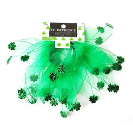 St. Patrick's Day Shamrock Hair Ties - Ponytail Tutu Elastic Bands - 2 Pc, 1 Count (Pack of 1), Green