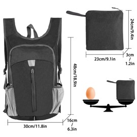 Small Foldable Backpack, 20L Small Foldable Backpack for Men, Daypack, Waterproof Travel Backpack for Outdoor Hiking, Travel, City Trips, b