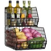 2 Tier Stackable Wire Basket-Kitchen Counter, Pantry Organization and Storage
