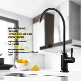 Achelous Matte Black Kitchen Water Filter Faucet,Stainless Steel Lead-Free Drinking Water Faucet Fits Reverse Osmosis Units or Filtration System in Non-Air Gap