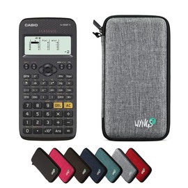 CALCUSO Economy Pack: Casio FX-83GT X Technical Scientific Calculator and WYNGS Protective Case in Light Grey