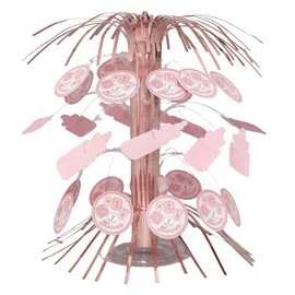 8.5" Pink Stitching Baby Shower Cascade Centerpiece