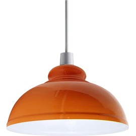 LEDSone Farmhouse Orange 29cm Metal Lamp Shade Open Style Lamp Guard Hanging Pendant Light Round Shade Hanging Light Fixture Ceiling Light Shade Perfect DIY Lamp Shade Replacement Accessories