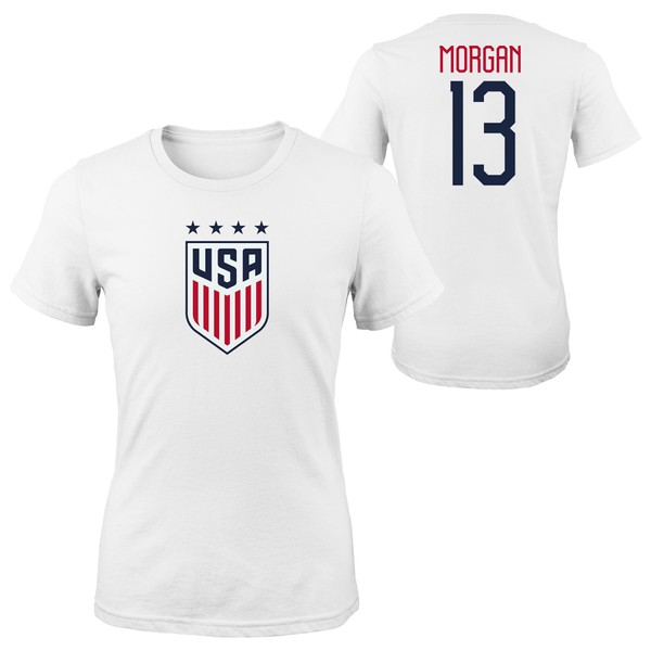 Outerstuff Womens US Soccer Name & Number Short Sleeve Tee, White, X-Large