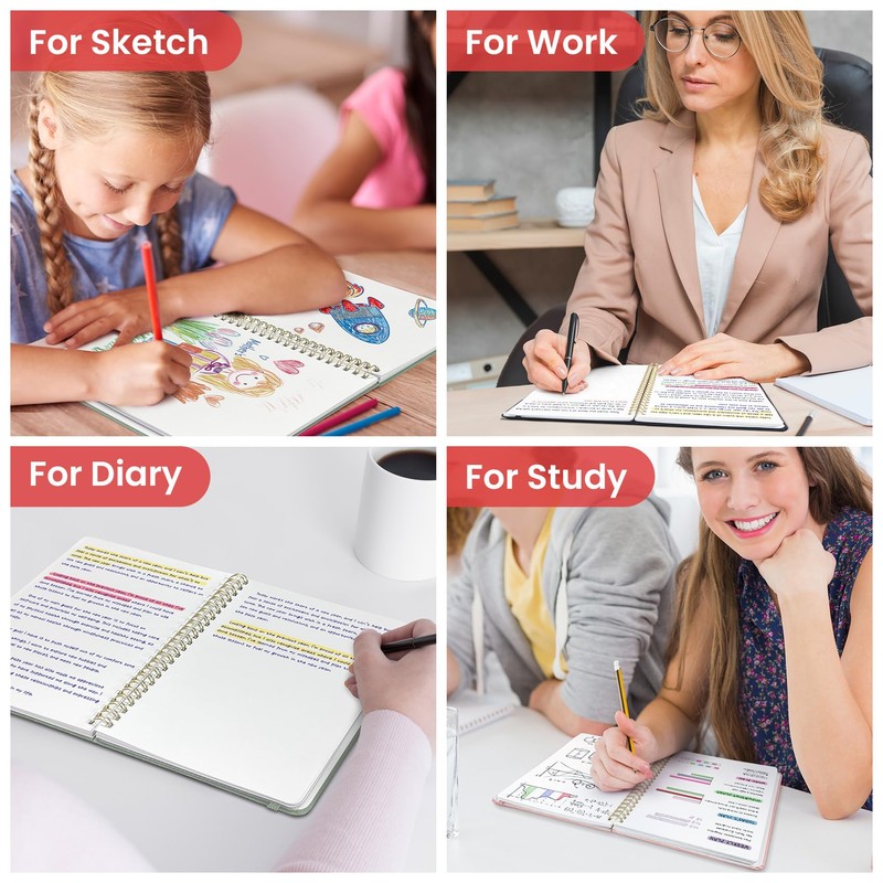 Taja Blank Spiral Journal Notebook for Women & Men, 140
