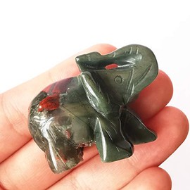 Manekieko Manekieko Natrlicher Afrikanischer Blutstein Elefant Kristalldekor, Taschenkristalle und Heilsteine Figur 38mm Raumdekoration