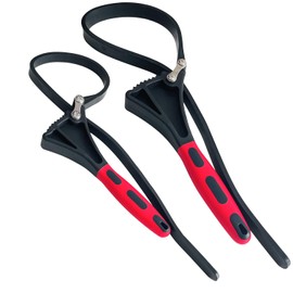 Socpuro Rubber Belt Wrench, Usage Range: 3.9 x 5.9 inches (100 & 150 mm), Set of 2, Belt Wrench, Multi-functional, Strap Wrench, Strong Type, Spanner, Water Tool, Belt Spanner, Removal/Tightening, Oil