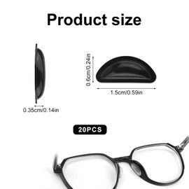 10 Pair Eyeglass Nose Pads, Black & White Anti Slip Silicone Nose Piece Non-Slip Eyeglasses Comfort Nose Grips Self-Adhesive Nose Pad Replacement Accessories Parts for Eye Glasses & Sunglasses
