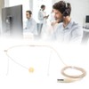Beige 3Pin Connector Headset Microphone with Capacitance Head for bodypack