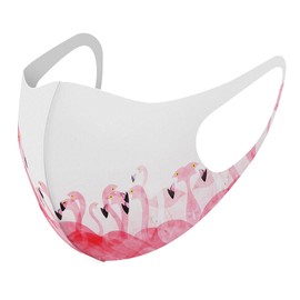 igsticker 012991 Design Mask, Set of 2, Polyester, Washable, Cloth Mask, Unisex, Flamingo, Pink