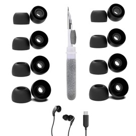 [8 Pairs] Replacement Ear Tips for Skullcandy Set_USBC, with 3 in 1 Cleaner Kit, Silicone Ear Tips (XS/S/M/L)
