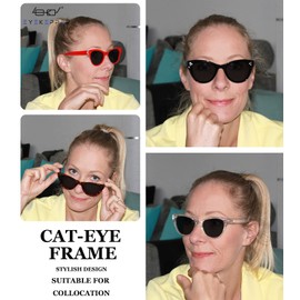 Eyekepper Bifocal Sunglasses Women Reading under the Sun Stylish Bifocal Readers Tinted Lens Oversize Cat-eye Style - Transparent/Grey lens +2.00