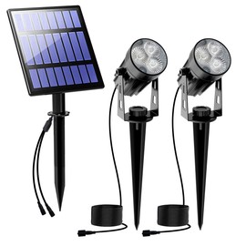T-SUNUS Solar Spotlights Landscape Lights 3 LED Solar Light Outdoor Cool White 6000K Solar Powered Landscaping Lights Dimmable for Yard Garden Path Patio