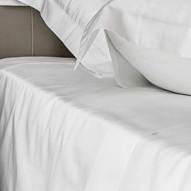 Provence - Egyptian Cotton 500 Thread Count Double Flat Sheet, 210x280 cm, White, Luxury Bedding Made in Portugal