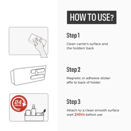 loukin Magnetic and Adhesive Marker Holder, Dry Erase Accessory Tray, Magnetic Storage Organizer for Whiteboard, Glass or Refrigerators (Purple)