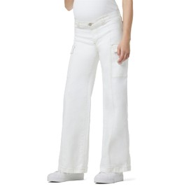 HUDSON Women's Utility Wide Leg Cargo Maternity, White