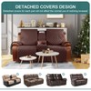 Ruaozz Waterproof Recliner Loveseat Cover with Console, Non-Slip Couch Cover