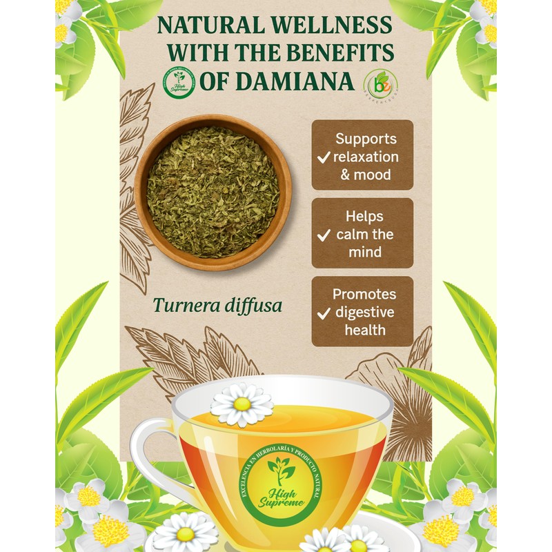 Damiana Herbal Tea – 100% Turnera diffusa – 25 Tea
