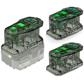 SYMIK Power Source Charger Variety Pack (3 Pack; PSC Pro Max, PSC Pro, and PSC one Each), Obsidian Semi Clear; Portable Power Supply and Charger Station for Ryobi 18V Li-ion Battery