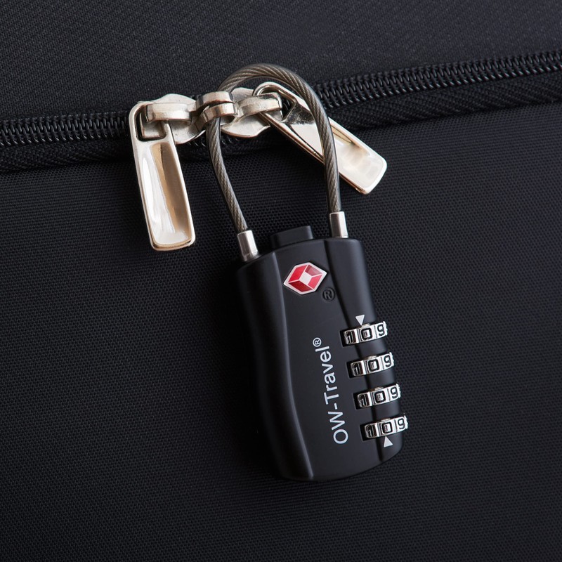 TSA Approved Luggage Locks (Black 2 Pack) OW-Travel 4 Digit