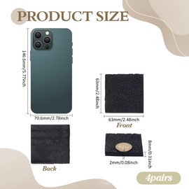 FINGERINSPIRE 4 Pairs Black High Heel Patch Square Shoe Heel Repair, 2.5x2.5 Inch Shoe Repair Rubber Patch Square Non-Slip High Heels Replacement Applique Shoes Bottom Repairing Material