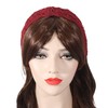 Women's Knitted Headband Girls Wide Knitted Headband (Crochet Burgundy), One