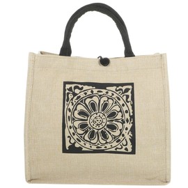 Cabilock Small Hessian Flax Gift Bag Shoulder Bag Handbags Canvas Shopping Bag Linen Bag with Handles Flax Shopping Bag with Handles Carry Bag Garment Bag, As Shown