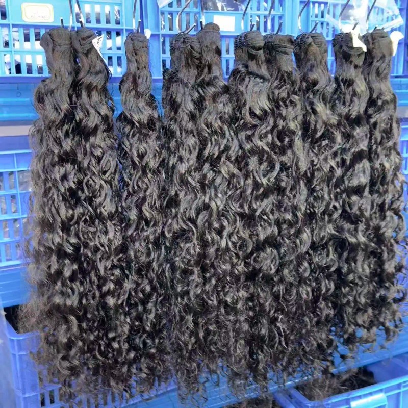 100% Unprocessed Raw Human Hair Extensions Single Donor Double Weft
