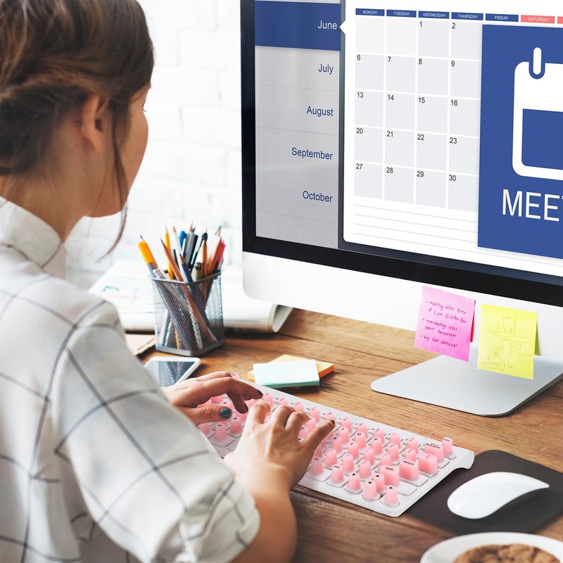 Kingdder 70 Pcs Keyboard Cover for Long Nails with Letters