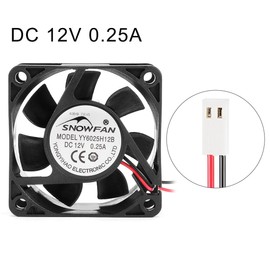 sourcingmap 60mm x 60mm x 25mm 12V DC Cooling Fan Long Life Dual Ball Bearings PC Case Fan