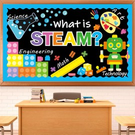 STEAM Bulletin Board Decorations STEAM Science Bulletin Board Math Technology Engineering Art Paper Cutouts Classroom Decor for Teachers Students Back to School Home Wall Door Decors Supplies