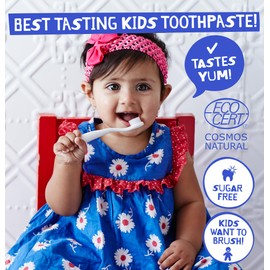 Jack N' Jill Jack N' Jill Natural Certified Toothpaste - Baby & Toddler Toothpaste, Fluoride-Free, 40% Xylitol, Sugar-Free, Safe for 6 Months and Up, Makes Tooth Brushing Fun, Organic Blackcurrant Flavour, 3 x 50g