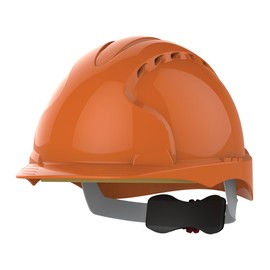 JSP EVO3 HDPE Safety Helmet for Construction/Building with Revolution Wheel Ratchet Orange Vented (AJF170-000-800)