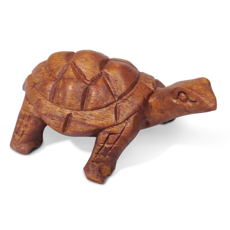 Purity Wooden Tortoise Gift Fair Trade, Hand Carved 10cm x