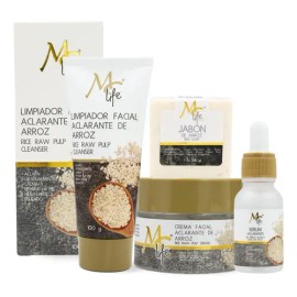 Kit Facial De Arroz, Serum, Crema, Jabón, Aclara. Mc Life Todo Tipo De Piel