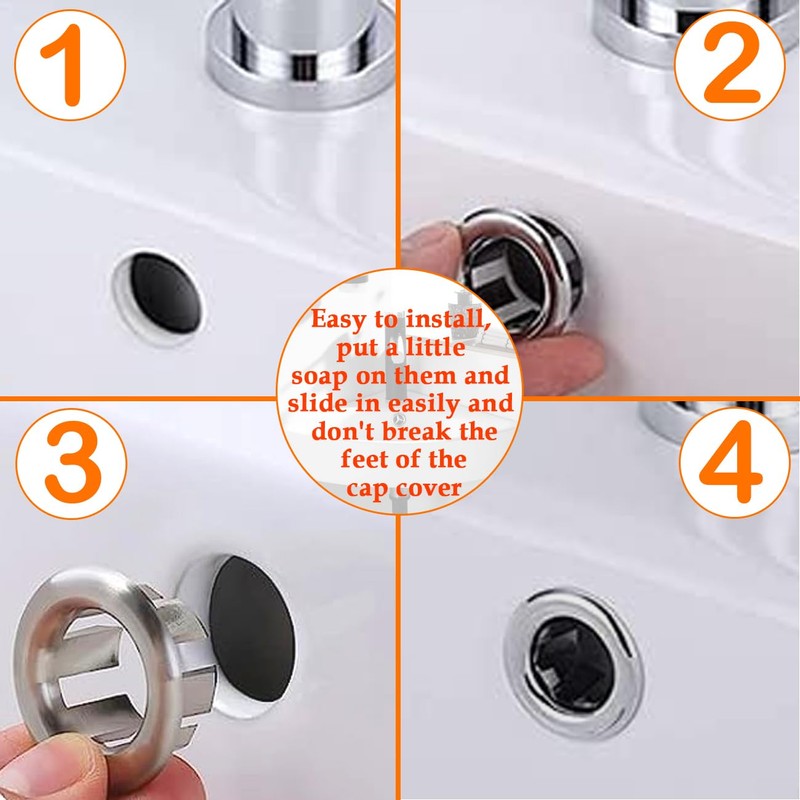 Aifeier ET 4 Pieces Sink Overflow Ring Kitchen Bathroom Sink