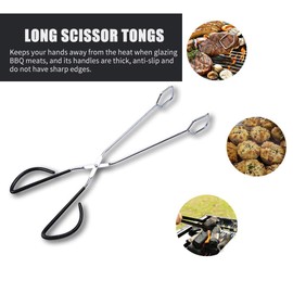 16 Inch Stainless Steel Kitchen Tong,Scissor Food Tongs Kitchen Baking Bread Food BBQ Tong with Comfort Grip Handle for Flipping Food