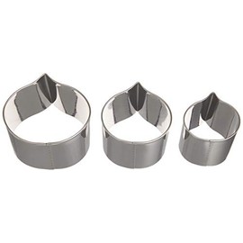 Endoshoji BNK7101 Professional Shape Cutter, Chestnut Shaped, 3-Piece Set, 18-8 Stainless Steel, Made in Japan