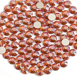 Beadsland Flat Back Crystal Rhinestones Round Gems for Nail Art and Craft Glue Fix, Amber, 4.6-4.8mm, SS20/1440pcs