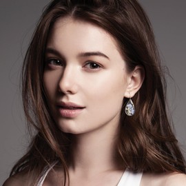 Forget Me Not Handmade Pressed Flower Earrings Sterling Silver Earrings for Women Drop Dangle Earrings Resin Dry Flower Earrings for Women Trendy